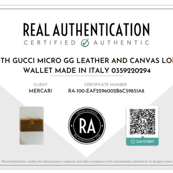 AUTH GUCCI MICRO GG LEATHER AND CANVAS LONG WALLET MADE IN ITALY 035.922.0294 - Picture 2 of 15